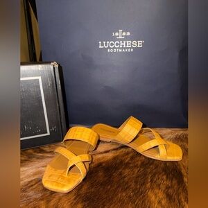 Lucchese Fiorella Caiman Leather Sandals | Size 8 |$295 Retail